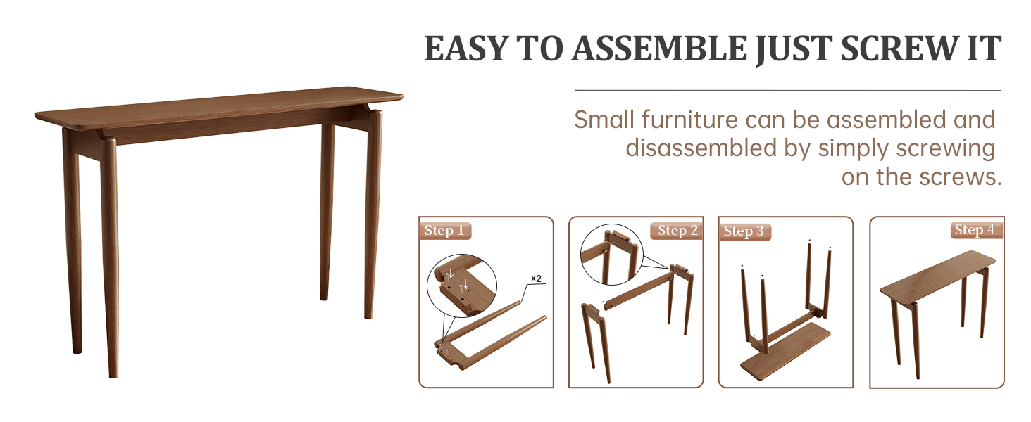 KASLANDI Wood Console Table, Modern Console Table, Narrow