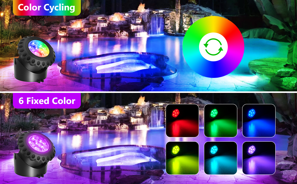 TSUN Solar Pond Lights,3in1 RGB Color Changing Solar