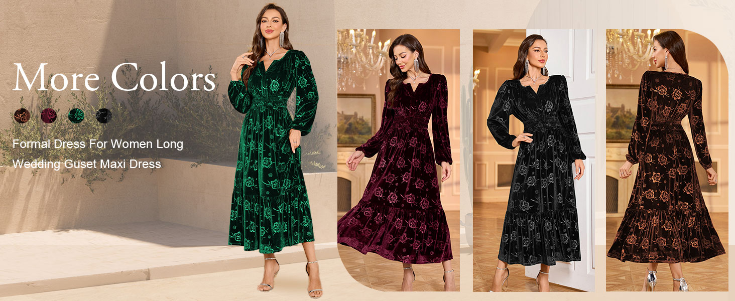 Elastic Waist Long Formal Dresses