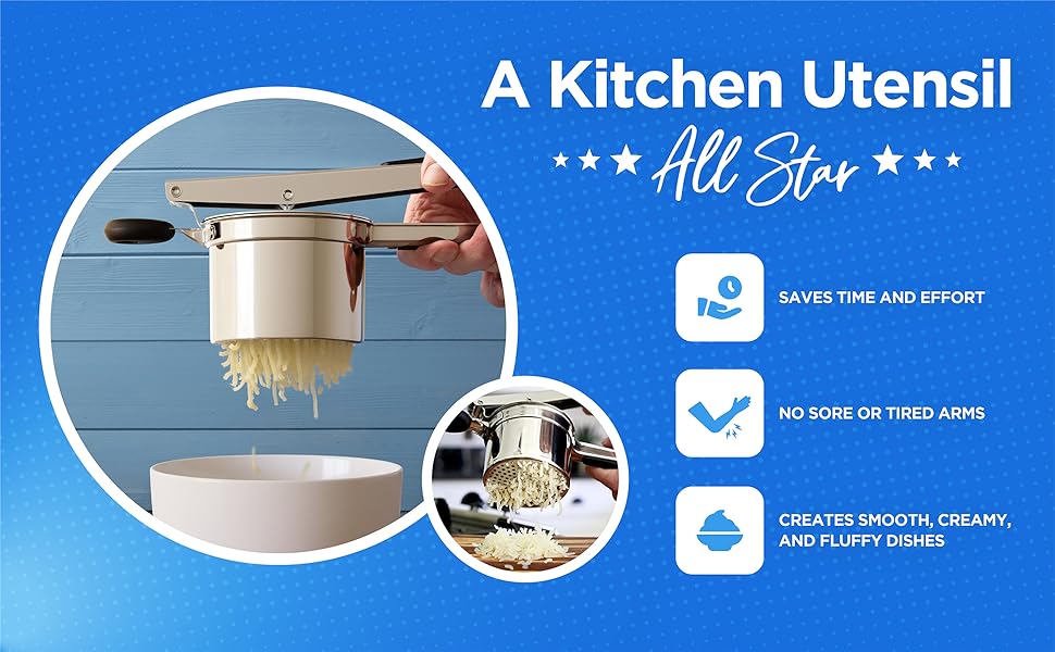 Priority Chef Potato Ricer and Masher, Makes Light and Fluffy Mashed