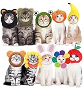 10 Pcs Cat Hats, Adorable Funny Cat Hat Bunny Bear Lion Fruit Flower Frog Shaped, Adjustable Cute...