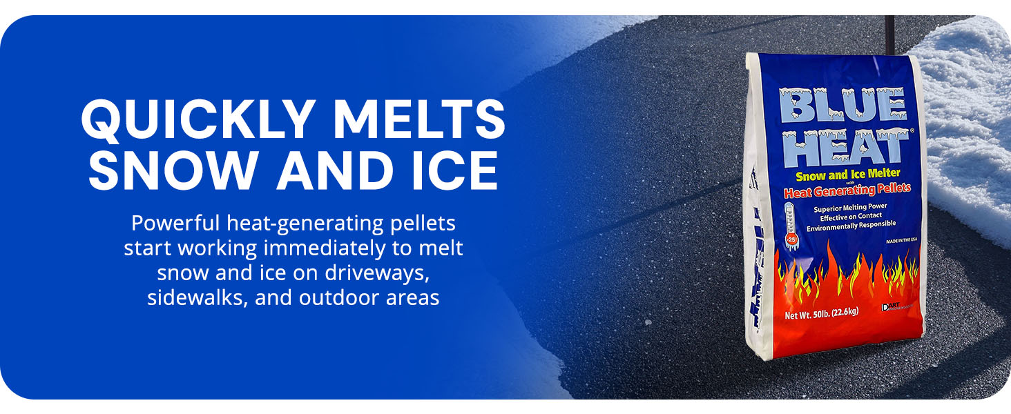 Snow Joe Blue Heat Snow & Ice Melter, Heat Pellets, Non-Staining, 20 Lb Bag