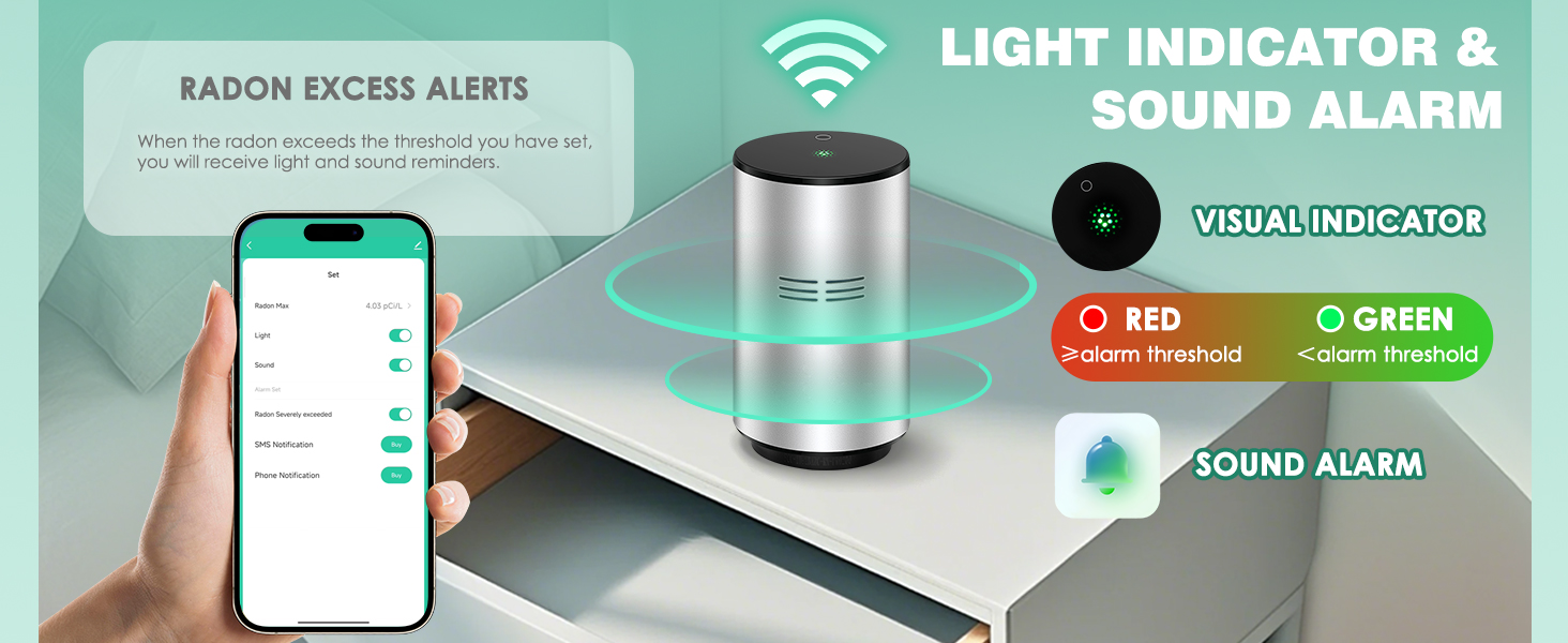 Spolehli smart radon detector radon monitor tester test kit WiFi