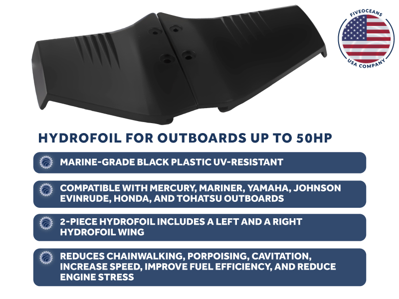 Five Oceans Hydrofoil, Hydrofoil for Outboard Motor, HydroStabilizer Fins for