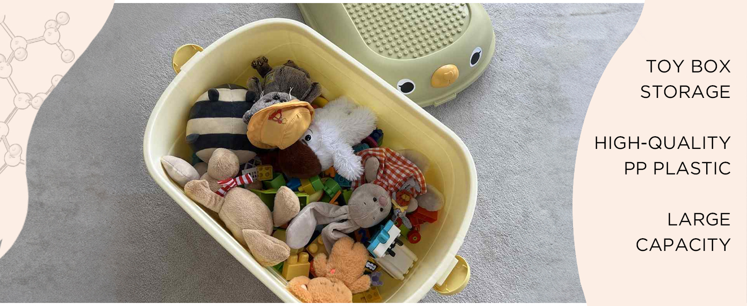 Froppi toy box on wheels toy storage unit with lid