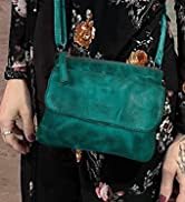 Leather Sling Bag for Women - Washed Leather Crossbody Bag Wristlet Clutch, Vintage Travel Should...