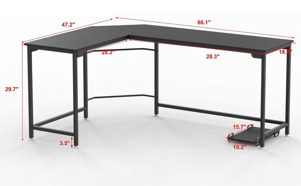 Anivia L Shaped Computer Work Desk Home Office Table