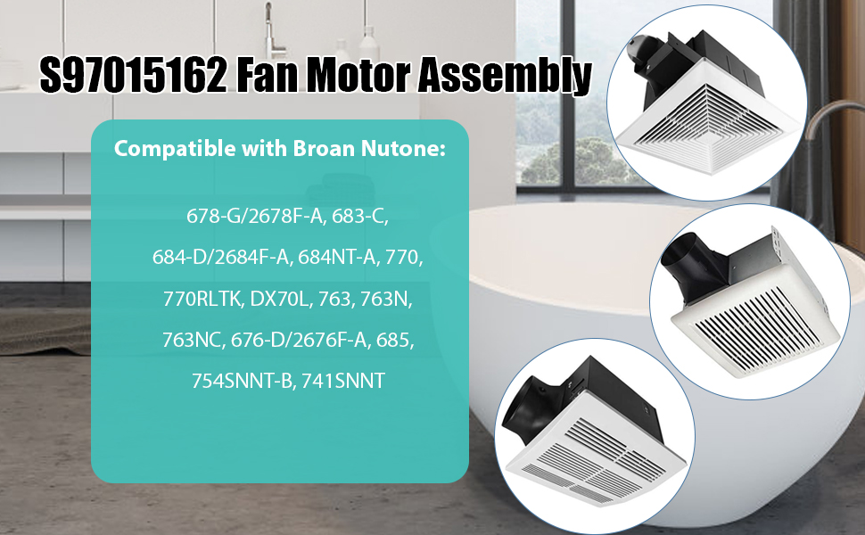 S97015162 Fan Motor Assembly Compatible with Broan NuTone