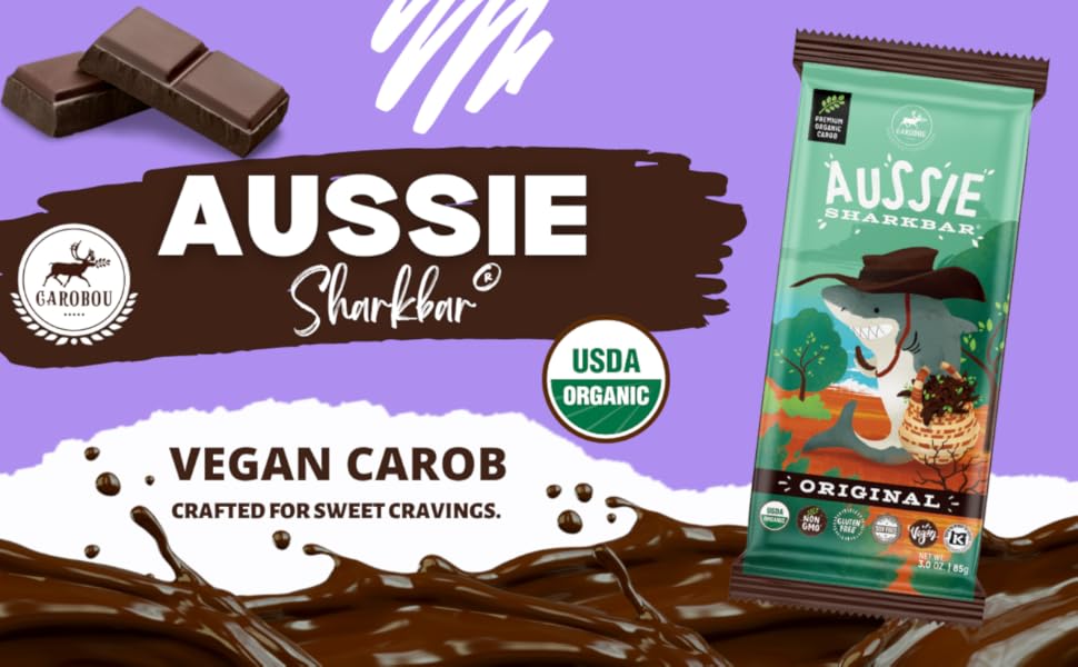 CAROBOU ORGANIC ORIGINAL CAROB BAR Vegan Soy Free GlutenFree Caffeine Free