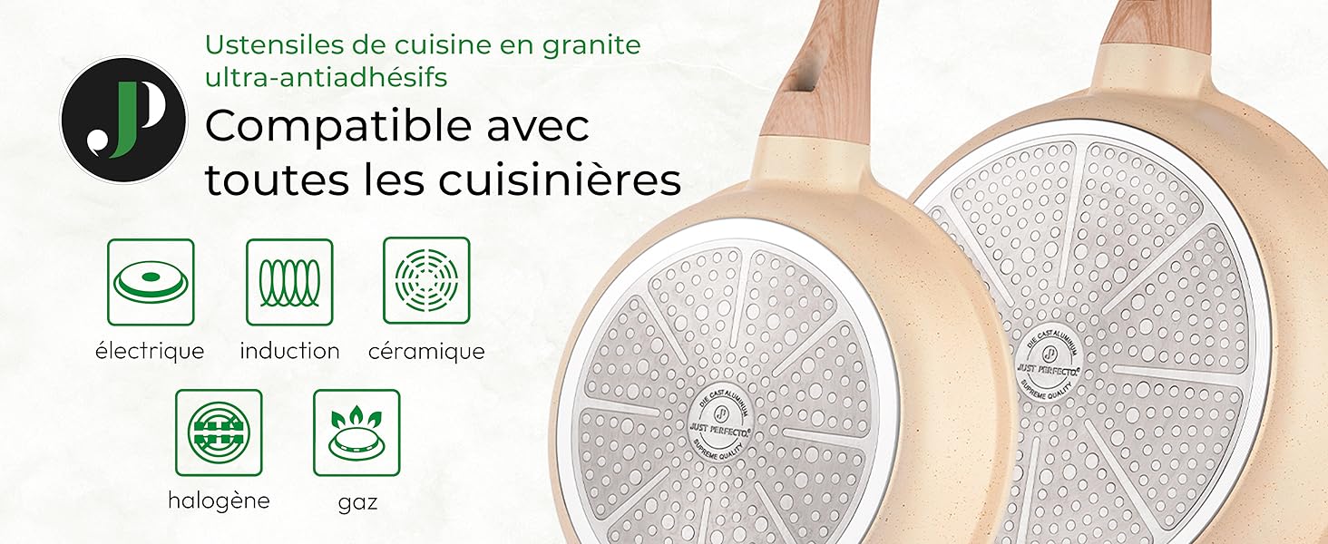 JUST PERFECTO Batterie de cuisine induction + poêles anti-adhésives + convient à tous les feux de cuisson - pour cuisine 6f91734c Bd89 4c52 B821 Ee93400a4636. CR0,0,4392,1800 PT0 SX1464 V1