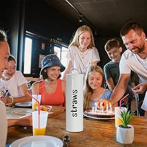Amazon.com: OGANAZI Metal Straw Holder, 12 Inch Tall