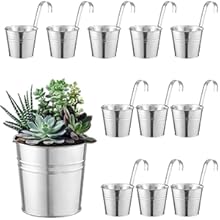 Balcony Planters Railing Hanging, Black Railing Planter Plant Pots with Drainage Holes