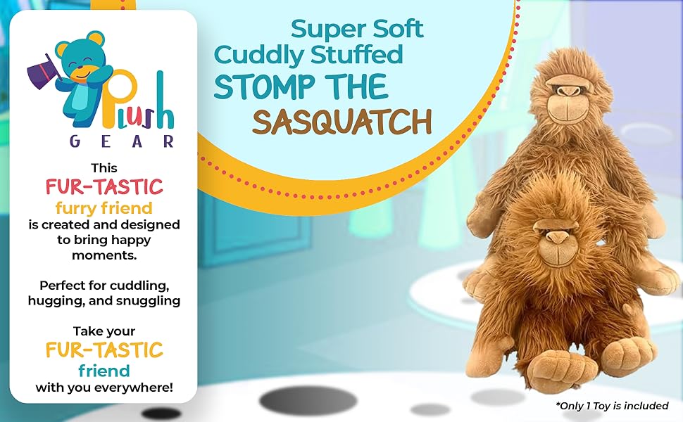 Amazon.com: Plush Gear Stomp The Sasquatch Cuddly Teddy Bear