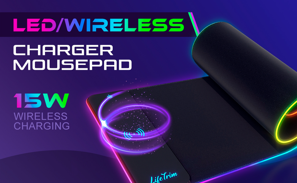 LED wireless large mousepad RGB lighting gaming pad