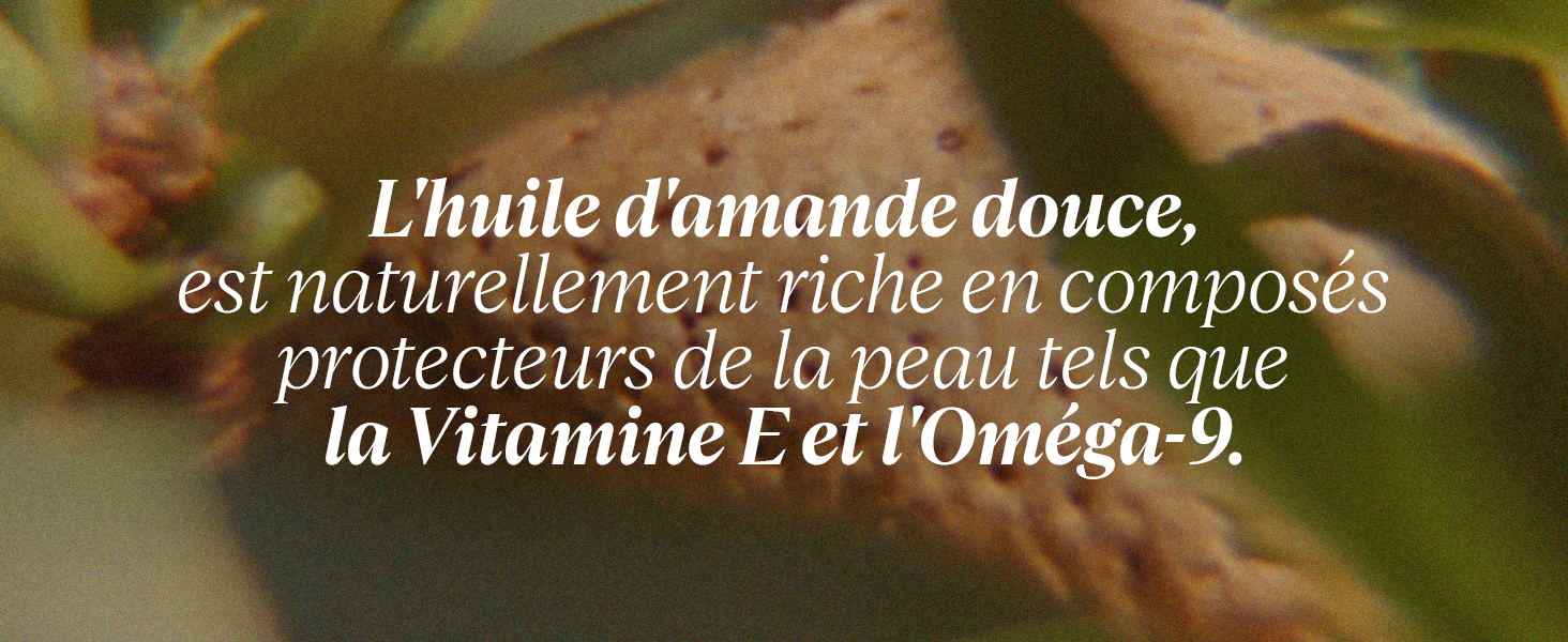 L'huile d'amande douce, est naturellement riche en composés protecteurs de la peau