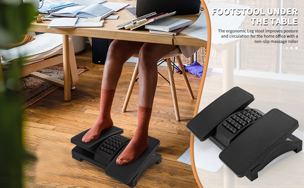 BQKOZFIN Foot Rest Under Desk, Adjustable Foot Stool with Massage