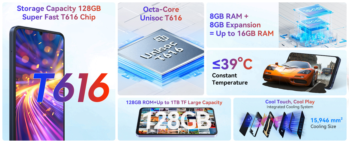 OSCAL Modern 8 (8+128) mobile phone with large memory and T616 chip