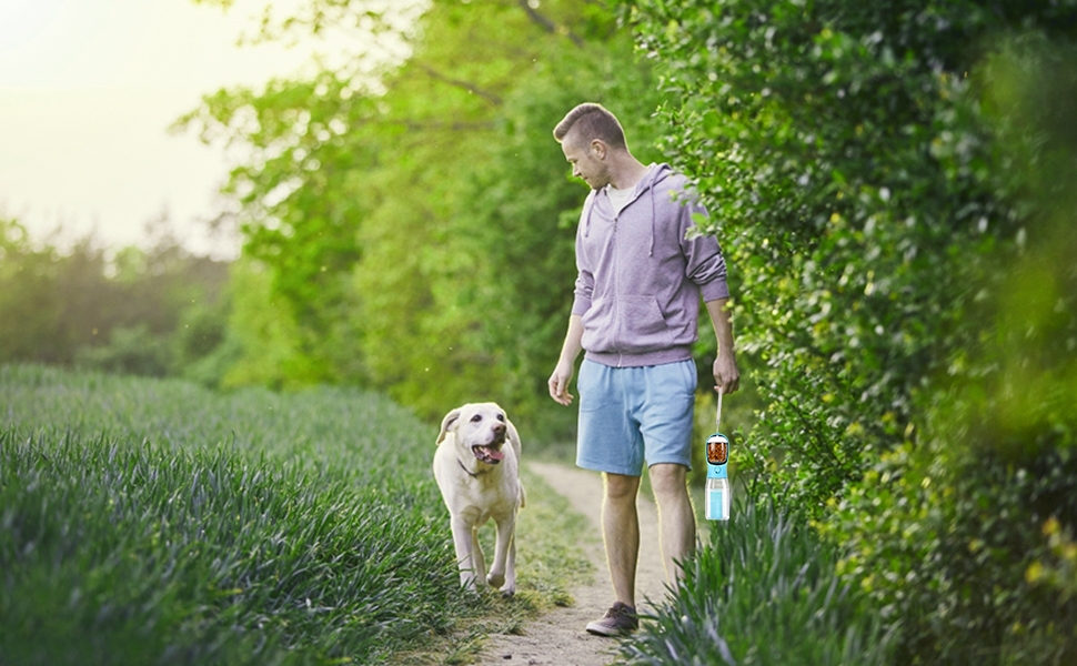 Pet Supplies CAOANTRY Dog Water Bottle 3 in 1, Leak Proof Portable