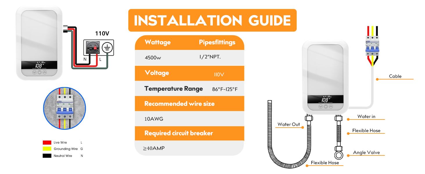 4500W Tankless Water