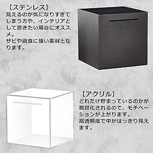m*様 ラ*ダ様 落札したのにも関わらず購入しないのであれば入札しないでください Amazon.co.jp: Jlbzyy 開かない貯金箱 おしゃれ 札 ステンレス