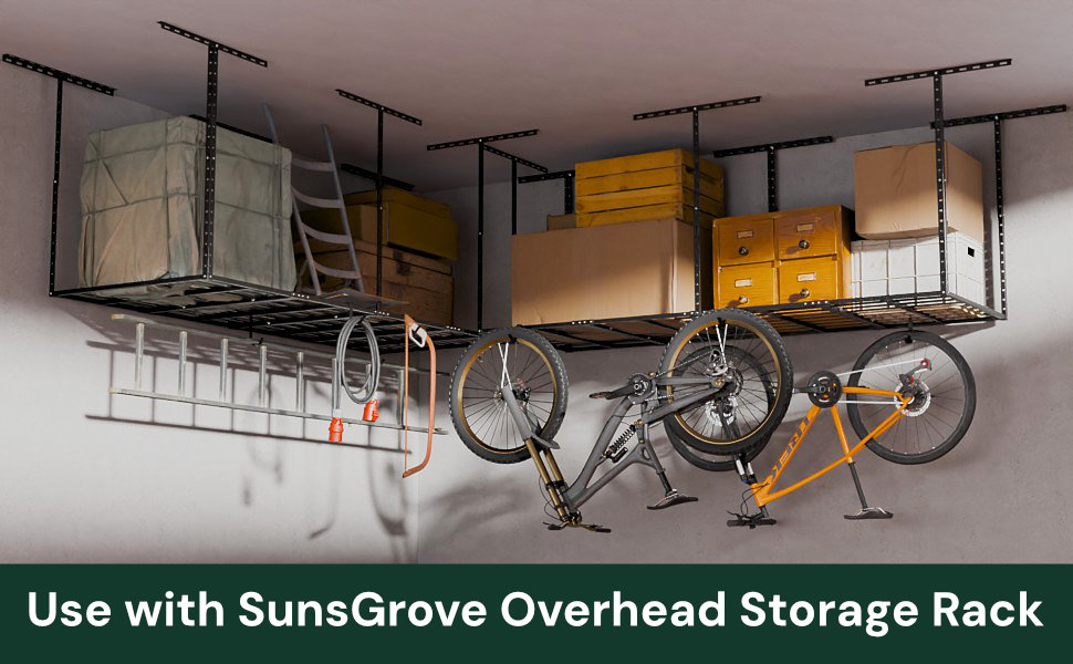 SunsGrove Hooks for Garage Ceiling Storage Rack