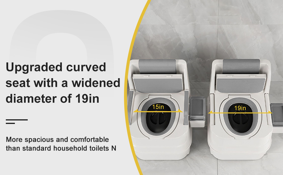Bedside Commode, Portable Toilet for Foldable Armrests, 19