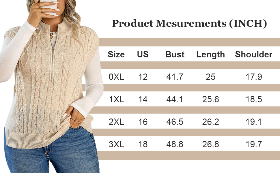 SweatyRocks Women's Plus Size Sleeveless Knit Sweater Vests