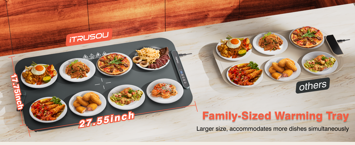 iTRUSOU Silicone Food Warming Mat BW701 Extra large size 27.5*17.5inch