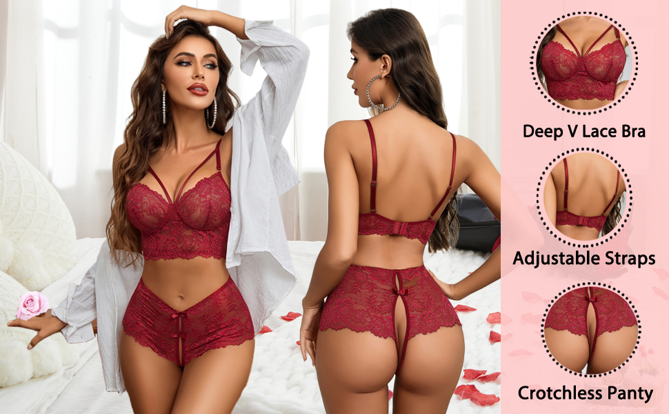 lace bra and panty sets for women