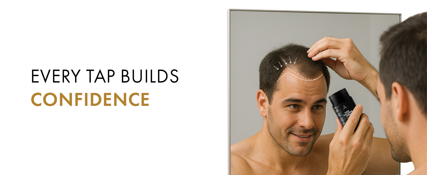 UrbanGabru Hair Building Fibers Natural Black Fills Bald Spots Instantly