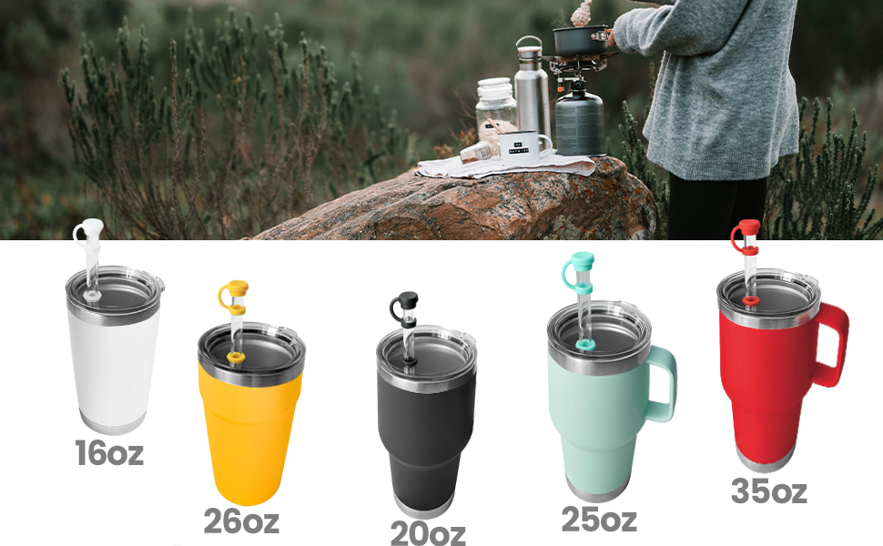 SUZAMED Spill Stopper for YETI Straw Cup, 2 Sets Silicone Leak Stopper Compatible