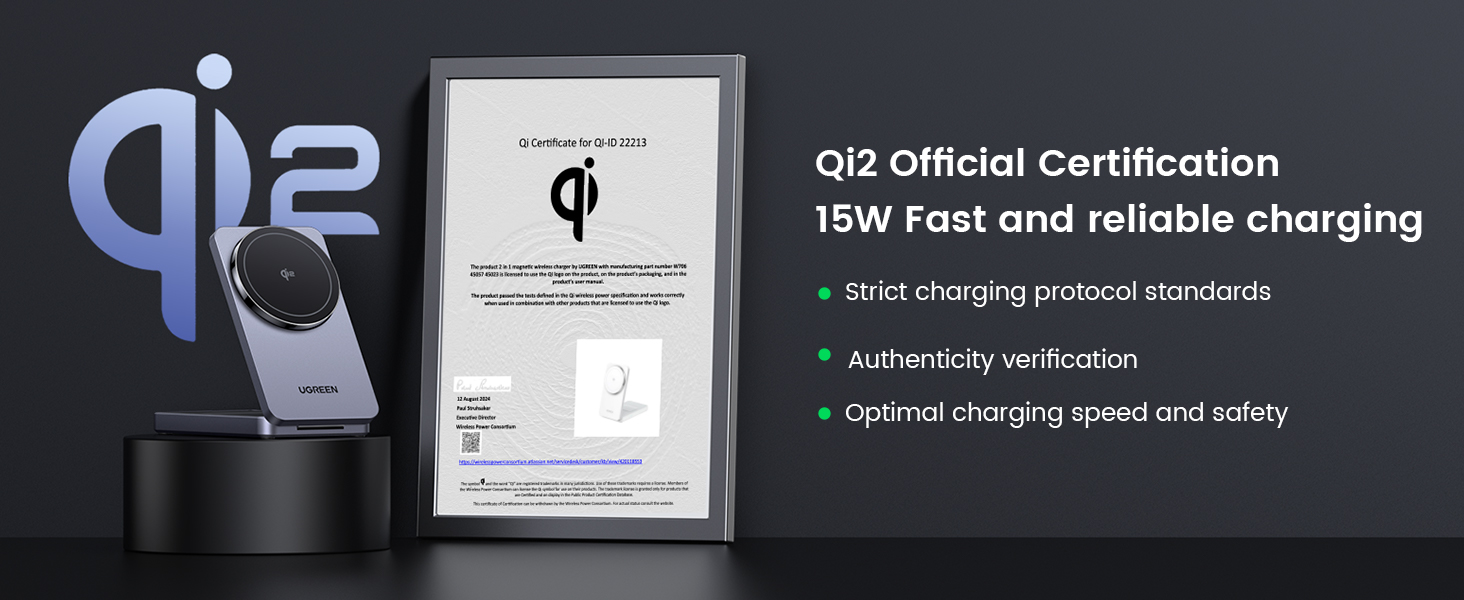 UGREEN MagFlow Qi2 15W Wireless Charger