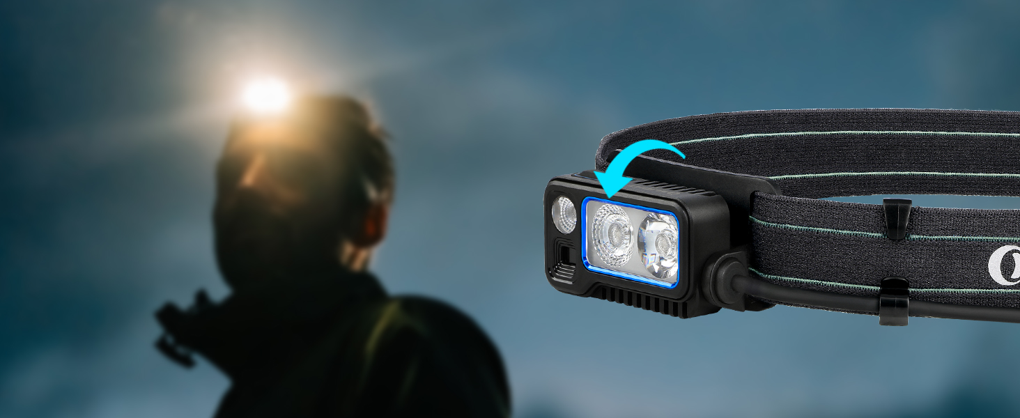 OLIGHT Array 2 Pro 1500 Lumens Headlamp with Red Light Option, Powered