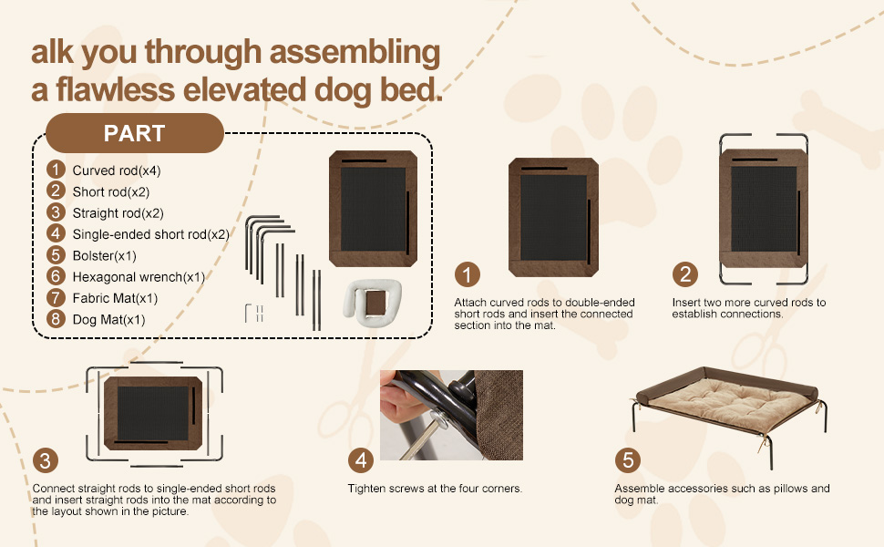 ROMROL 2 in1 Elevated Dog Bed, Raised Dog Cots Beds for
