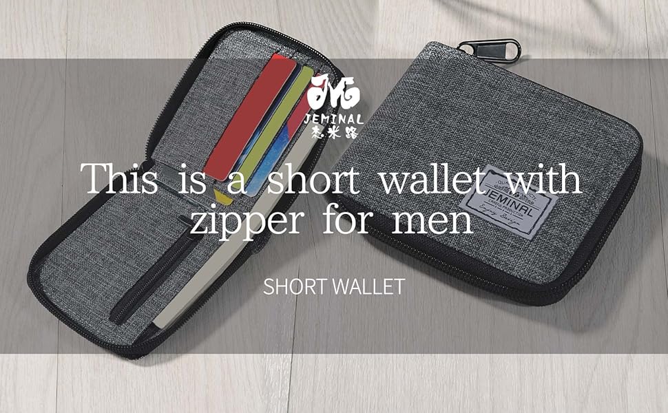 Amazon.com: JEMINAL Zip Short Wallet for Men & Women: Boys