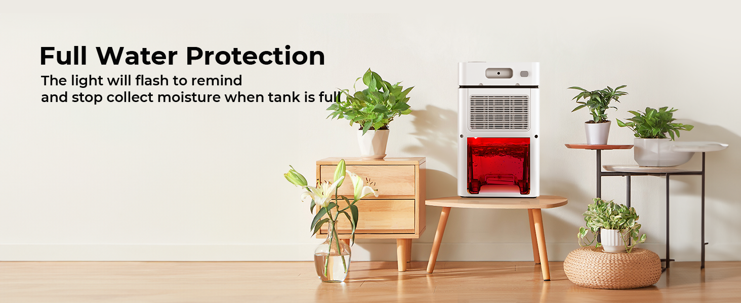 Smart home dehumidifier will auto shut off when the water tank is full