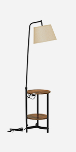 VASAGLE Floor Lamp with Storage Shelves