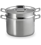 Le Creuset Stainless Steel Classic 3-Ply Deep Pasta Pot and Sieve, 7.5qt