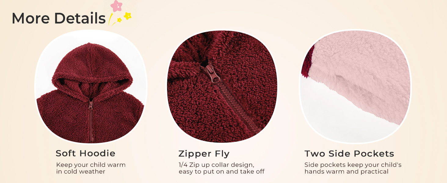 Girls Fleece Sherpa Hoodies