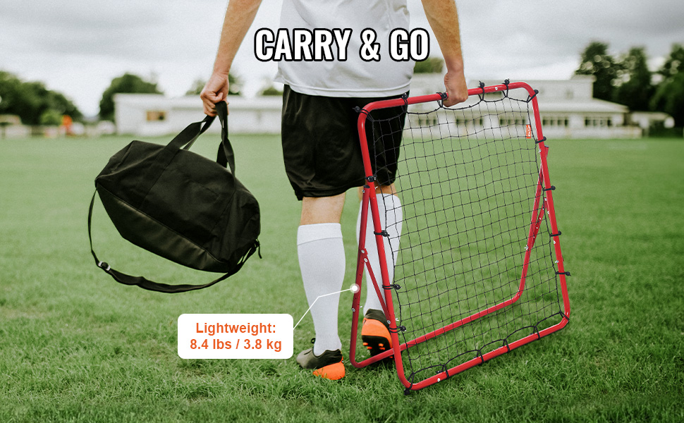 VEVOR Football Rebounder Net, Soccer Kickback 39"x39", Portable