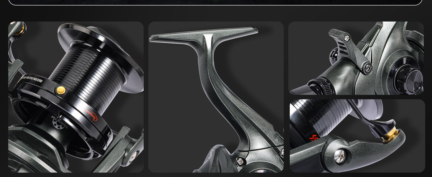 Sougayilang ME430 Carp Reel,11000/12000 Large Line Capacity Surf/Carp Fishing Reels,13+1BB Smooth Powerful Carp Reels 4.6:1 Gear Ratio for Saltwater Freshwater 27 1