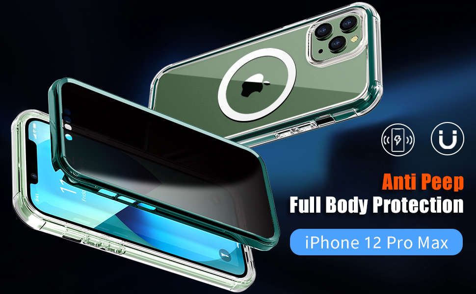 Case for iPhone 12 Pro Max, [with Privacy Screen