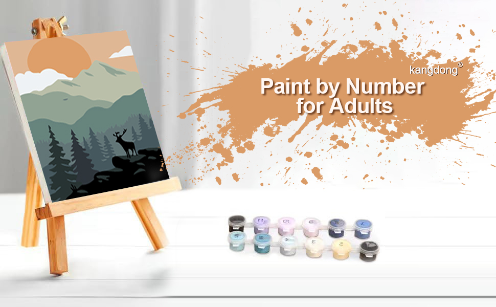 Paint by Number for Adults 12 * 12inch Landscape Elk Paint