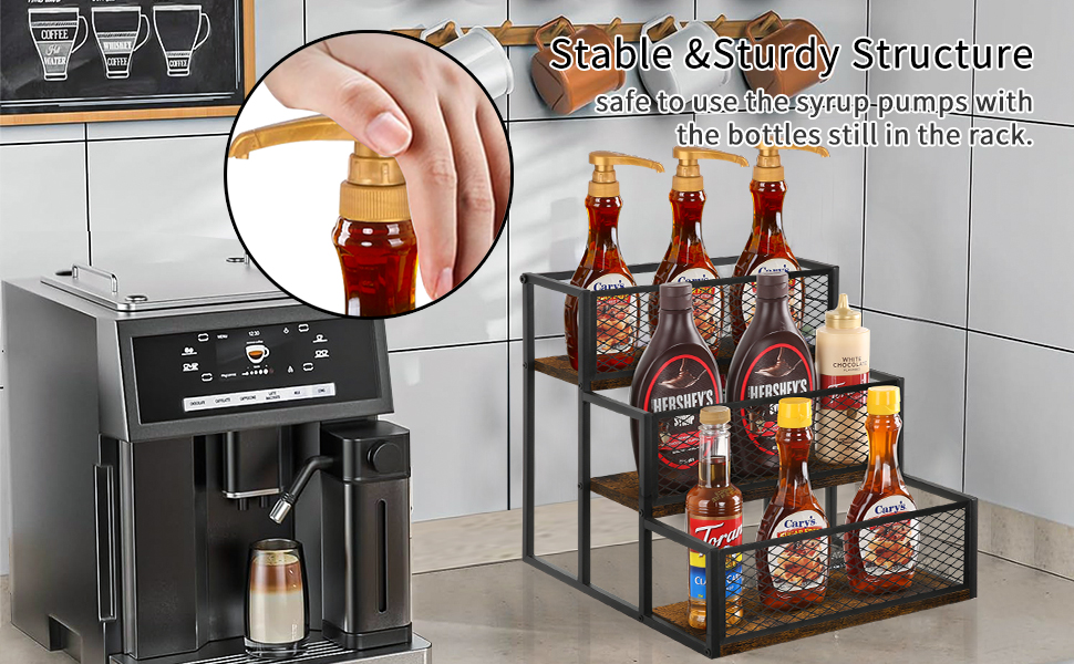 YINMIT Coffee Syrup Rack Organizer,Coffee Syrup Holder