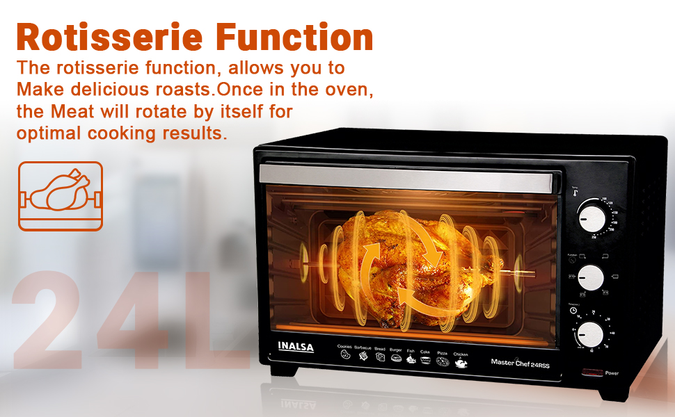 Buy Inalsa Oven Masterchef 24RSS OTG (24 Liters)1600 watts with Motorised Rotisserie