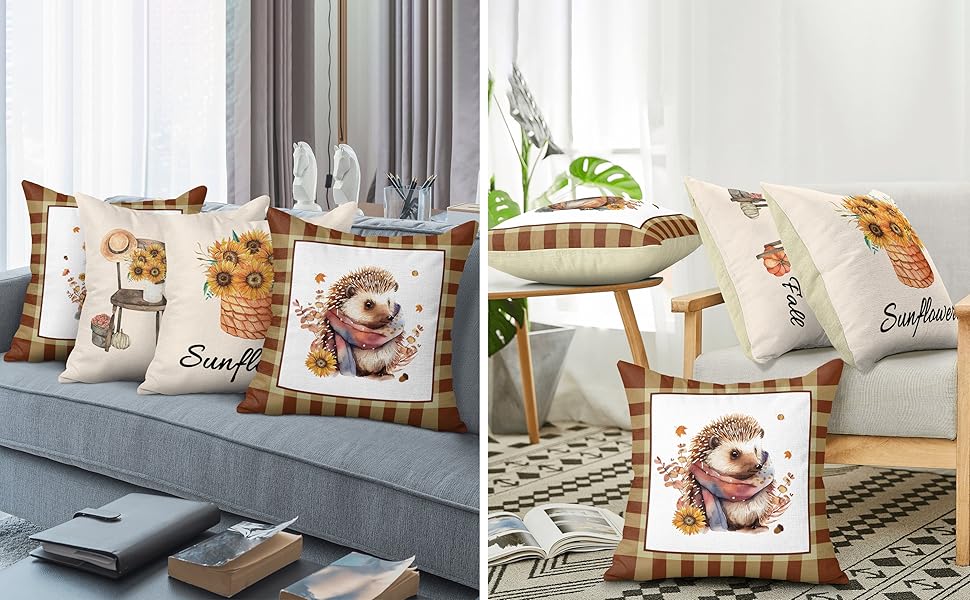 GPMAOYI Fall Decor Pillow Covers 18x18 Set of 4, Sunflower