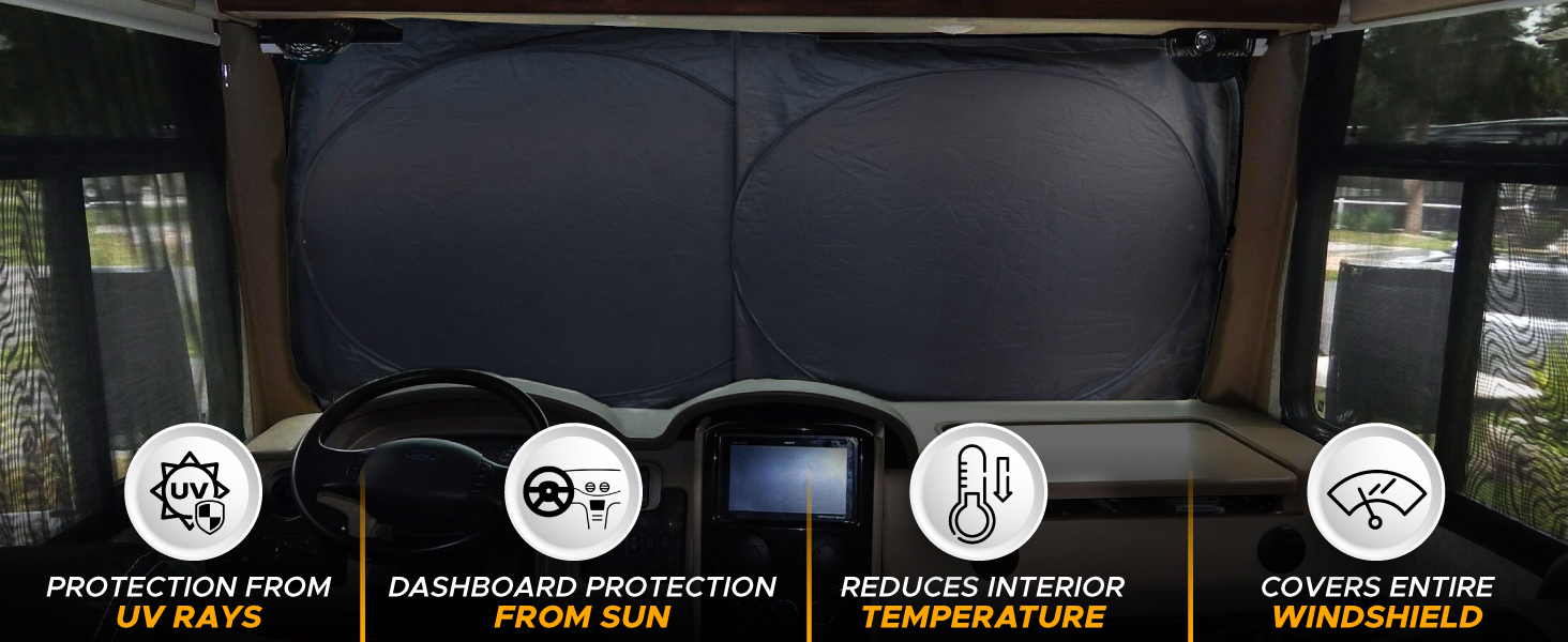 EcoNour Butterfly RV Windshield Sunshade Windshield Cover