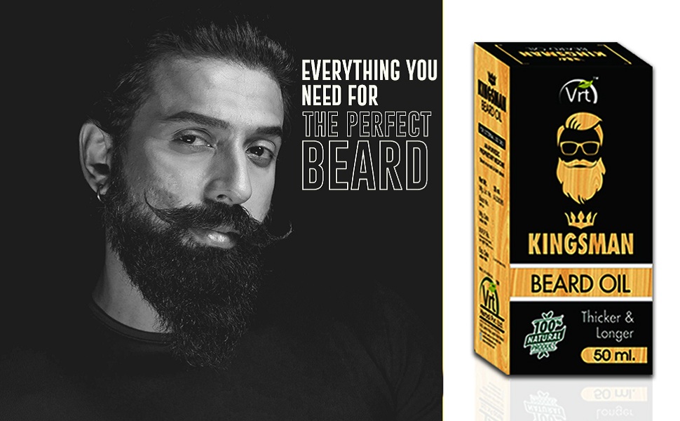 VRT HERBAL Kingsman Beard Oil Beard and Moustache Oil 50 ml NonSticky,Light Beard Oil for Men