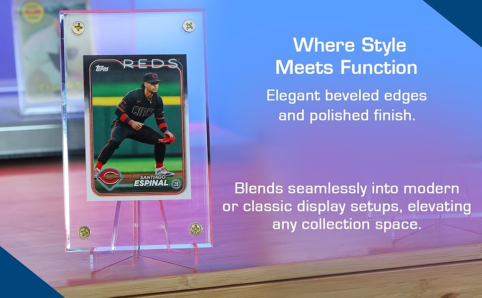 Elegant beveled edges and a polished finish enhance any collection display.