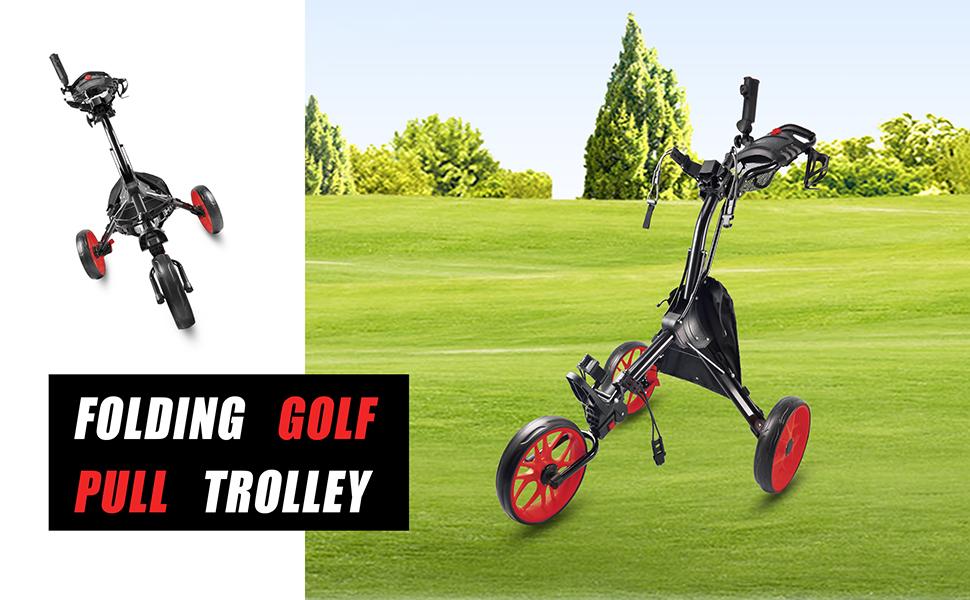 3 WHEEL PUSH PULL GOLF CART